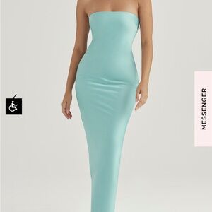 house of cb  SATIN STRAPLESS MAXI DRESS